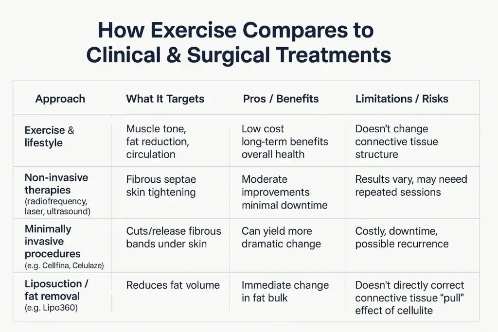 Sculpting Your Bum: Can Toning Exercises Really Reduce Cellulite? 2 How exercise compares to treatments from Lipo 360 West Mersea