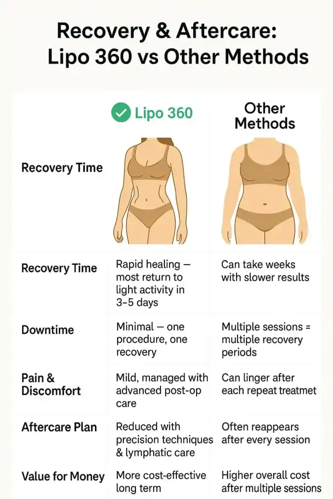 Recovery and Aftercare for Fat-Dissolving Surgery 2 Table to show fat dissolving injection aftercare West Mersea